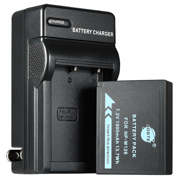 蒂森特（dste）富士 NP-W126 适用 X-A2 X-E X-E2 X-T10 FinePix HS50EXR HS33EXR相机电池 一电一冲套装