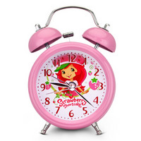 TIMESS闹钟 静音时尚学生床头钟个性创意夜光灯打铃钟可爱儿童石英钟P-103粉色