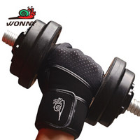 蜗牛 WONNY JS-053健身手套男女器械手套防滑半指运动护具带护腕 黑色 M