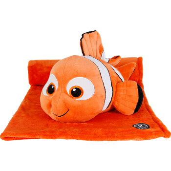 Zoobies迪士尼玩具 抱枕空调毯绒毯三合一DY102 尼莫小丑鱼毛绒玩具
