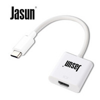 捷顺（JASUN）USB3.1 Type-C转HDMI母头高清转换器 电视显示器线 12寸MacBook接电视连接线 白色 JS-151