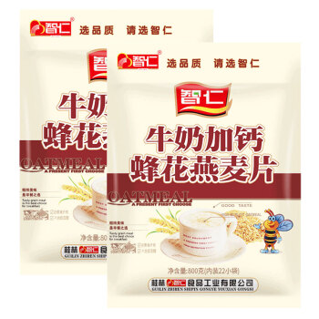 ITZR 智仁 牛奶加钙蜂花燕麦片 独立22小袋 800g 香浓牛奶味 美滋滋