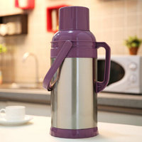 U+ 悠佳 鼎盛系列 3.2L不锈钢玻璃内胆保温瓶热水瓶 暖壶 开水瓶 保温壶 大容量 紫色ZS-9800S-Z