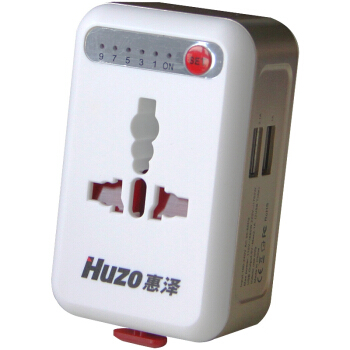 惠泽(Huzo) 转换插头 全球通用多功能旅行转换器 金色 (双USB/HZ-L1602)