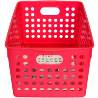 INOMATA stock Basket系列进口厨房零食塑料收纳篮卫浴桌面整理筐 宽形 玫瑰粉4571RP