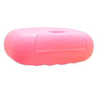 加加林 带盖可携带旅行香皂盒 锁扣便携手工皂盒肥皂盒 塑料 大号粉色