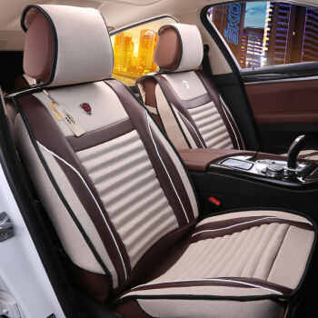 布雷什(BOLISH)五座四季通用汽车坐垫夏季凉垫仿亚麻养生全包围汽车座套座垫车垫车内饰品皮麻标准款摩卡棕