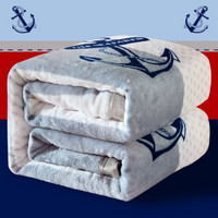 迎馨 毛毯家纺 四季毯子法兰绒午睡毯柔软舒适毛巾被盖毯 大航海 150*200cm