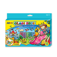 AMOS儿童免烤玻璃胶画颜料韩国进口手工益智玩具—王子灰姑娘款套装