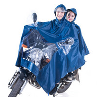正招Kendo 户外骑行成人防飘摩托车电瓶电动车雨衣双人雨披加大加厚P3-N 藏青色 4XL