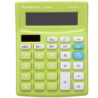 齐心（COMIX）C-838EC 时尚太阳能双电源计算器12位 绿色