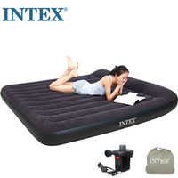 INTEX 内置枕头充气床垫 露营气垫床 折叠床躺椅双人加大152*203*23cm 66769