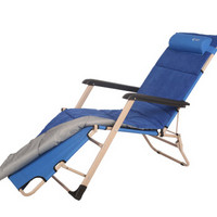REDCAMP 折叠躺椅午休午睡椅便携办公室家用单人床简易沙滩椅靠背 Y201宝蓝+麂皮绒棉垫