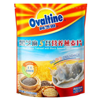 阿华田(Ovaltine)早餐谷物 黑芝麻五谷营养即食燕麦片560G(20包)澳洲进口燕麦