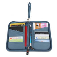 必优美/BUBM 护照包 多功能护照夹大容量卡包商务多卡位收纳包证件包护照套 THZ蓝色小号