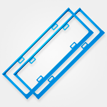 悦野 新交规车牌架 加厚铝合金牌照框 车牌框汽车车牌框号牌架 蓝色 一对装