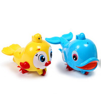 爸爸妈妈（babamama）洗澡戏水儿童玩具 婴儿沐浴拉线发条玩具 旋转喷水海豚小鸟2只装 B6005