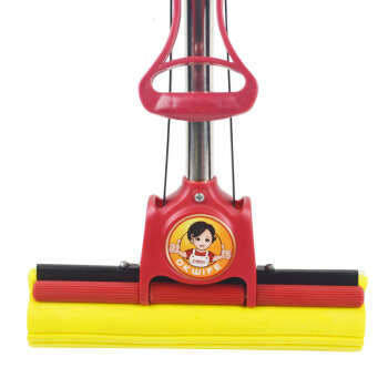 好媳妇 27CM胶棉拖把单滚轮式挤水吸水海绵拖把 共2个头