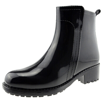 御乐 雨鞋低筒时尚防水雨靴胶鞋水鞋套鞋 DDDB001 黑色 39