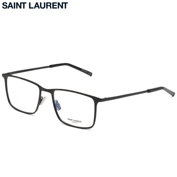 圣罗兰Saint Laurent eyewear 男女光学镜架 方形细框近视眼镜 可调节不锈钢镜腿 黑色镜框 SL 180-001 53mm