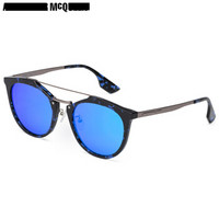 MCQ 麦昆 eyewear 男女太阳眼镜 中性款圆形镜框墨镜 MQ0037SA-004 浅蓝色镜框蓝色镜片 54mm