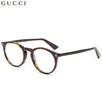 GUCCI 古驰 eyewear 光学镜架男 全板材近视眼镜框 复古圆框眼镜架 GG0121O-002 哈瓦那镜框 49mm
