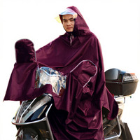 雷龙 5612X电动摩托车雨衣电瓶车加长加大加厚单人雨披全包不湿脚男女成人 紫红