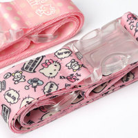 日本凯蒂猫(Hello Kitty)行李绑带一字打包带出国行李箱拉杆箱旅行安全托运捆绑带扎带粉色满印