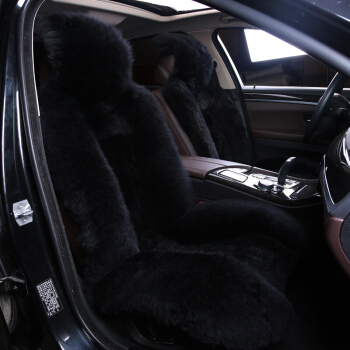 长城世喜 羊毛坐垫 冬季汽车坐垫 毛垫车垫羔羊皮 中长毛单座垫 坐垫 冬季汽车前排单座 魅力黑