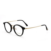 汤姆.福特TOM FORD 女款 圆框 黑色镜框金色镜腿光学眼镜架眼镜框 TF5444-D-001 49MM
