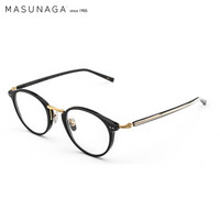 MASUNAGA增永眼镜男女复古全框眼镜架配镜近视光学镜架GMS-819 #49 亮黑色