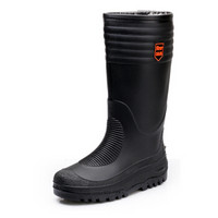 强人 JDMYX806 际华3515高品质加绒保暖防水雨靴防滑耐磨套脚胶鞋 黑色 42码