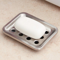 欧润哲 肥皂盒 不锈钢方形双层沥水皂碟肥皂架香皂盒子