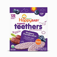 (跨境自营)(包税) Happybaby 禧贝 宝宝有机温和磨牙饼干 蓝莓紫胡萝卜味 48g