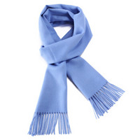 SOL ALPACA 女士雾蓝色秘鲁原产小羊驼毛经典款纯色围巾 1004-01 AZ13491 30*180厘米