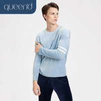 淳度（Queend）天鹅绒睡衣可外穿家居服套装 QMC02105 天蓝色 XL