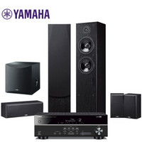 雅马哈（Yamaha）NS-F51+P51+SW050+RX-V379 音响 音箱 家庭影院 5.1声道落地式七件套装 黑色