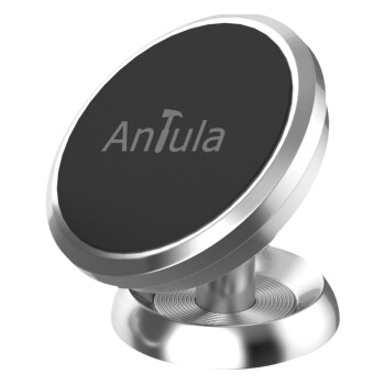 安途拉（Antula）A090车载手机支架空调出风口手机座多功能磁铁导航通用 汽车磁吸手机支架 粘贴式 气质银