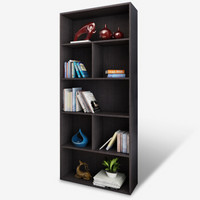 雅美乐五层1.8米板式书柜简易书架层架 木质储物收纳柜子 黑胡桃色 YSG503