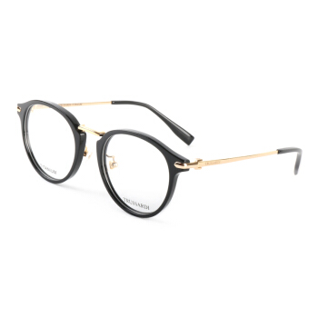 TRUSSARDI 杜鲁萨迪 中性款黑色镜框金色镜腿板材全框光学眼镜架眼镜框 VTR204F 0700 51MM 黑色 51