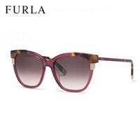 芙拉（FURLA）太阳镜 女款板材全框墨镜亮透紫色镜框棕渐变粉镜片 SFU148 0W48 55mm