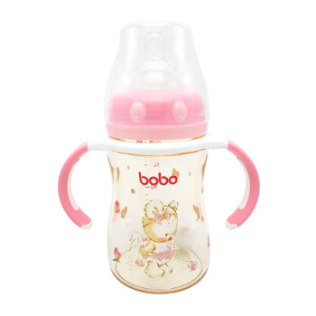 乐儿宝(bobo)奶瓶 PPSU仿母乳防摔婴儿奶瓶 宽口径带吸管带手柄宝宝奶瓶160ml红色(自带12个月以上奶嘴1个）