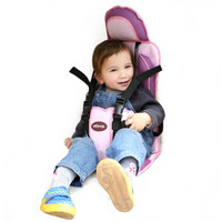 宜贝儿ebenz宜贝儿ebenz简易儿童安全座椅汽车坐垫宝宝安全带便携式车载坐垫 方便拆卸粉色