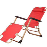 REDCAMP 折叠躺椅午休午睡椅便携办公室家用单人床简易沙滩椅靠背 豪华款Y202红色