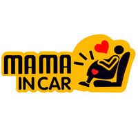卡莱饰 CT-19 汽车贴纸 个性反光车贴 准妈妈孕妇贴纸 MAMA IN CAR 互动款 金色