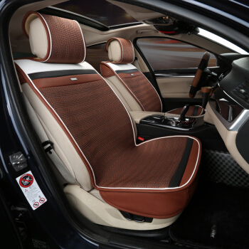 WRC 涤丝半包汽车坐垫 四季通用座垫 咖啡色 [厂家直发]