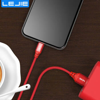 乐接LEJIE 苹果数据线/手机快充充电器线/USB线 1米红色适用iphoneXs Max/XR/X/8/6s/7Plus/ipad LUIC-3100H
