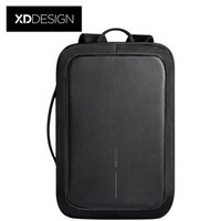 XDDESIGN 城市安全公文背包 商务双肩包 双重安全电脑包 15.6英寸笔记本手提包  男女款一包二用 黑色
