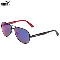 PUMA 彪马 eyewear 太阳镜儿童款 飞行员框型墨镜 PJ0027S-007 黑色镜框蓝色镜片 52mm