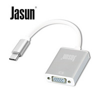 捷顺（JASUN）USB3.1 Type-C转VGA高清转换器 电视显示器线 铝合金 12寸MacBook接投影仪显示器连接线 JS-153